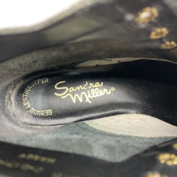 Vintage Sandra Miller Hardy Black Buckle Leather Lace Up Ankle Boot Size 8.5 - Picture 10 of 12